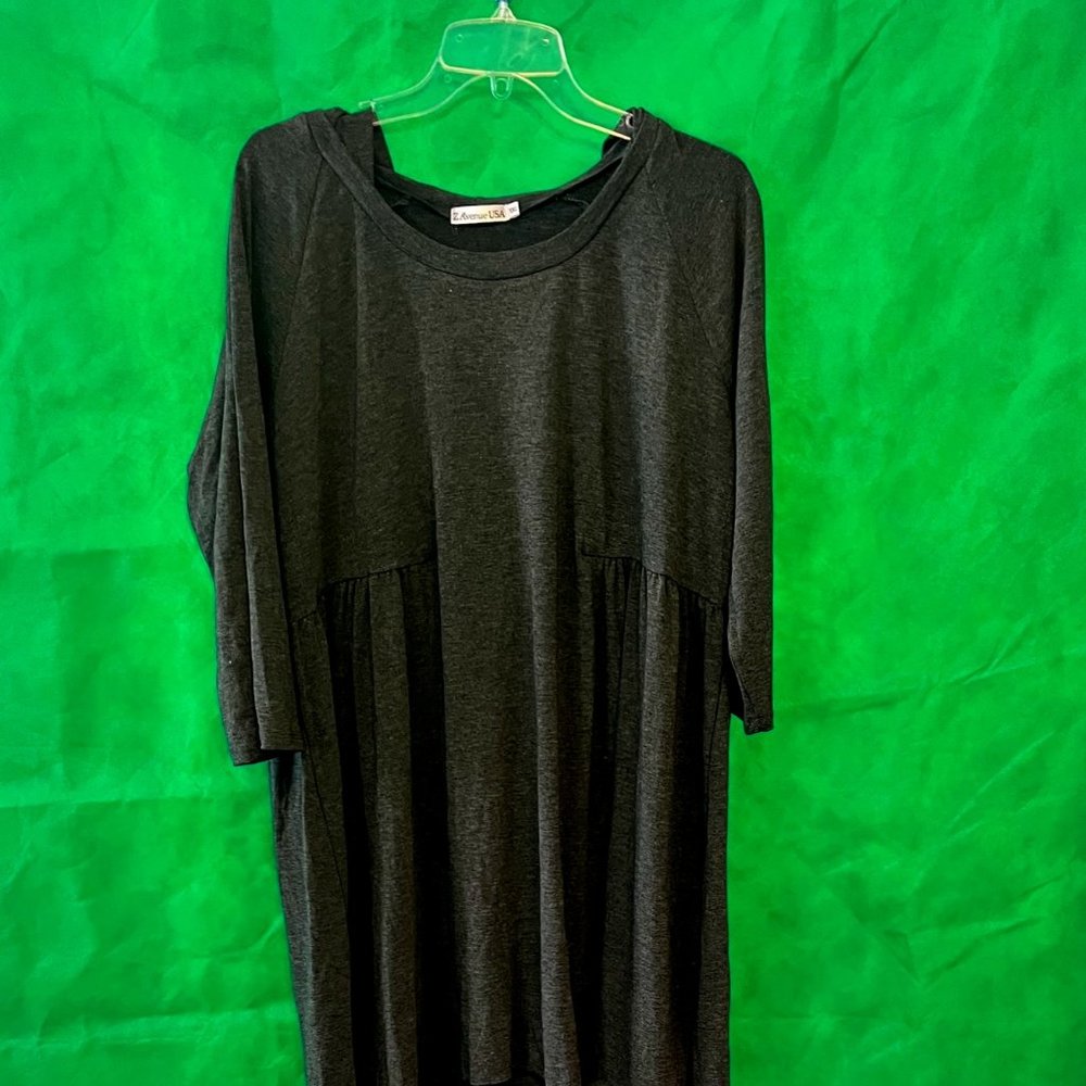 Gray Hooded Jersey Type Dress